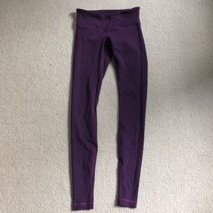 Purple Lululemon full length yoga pants